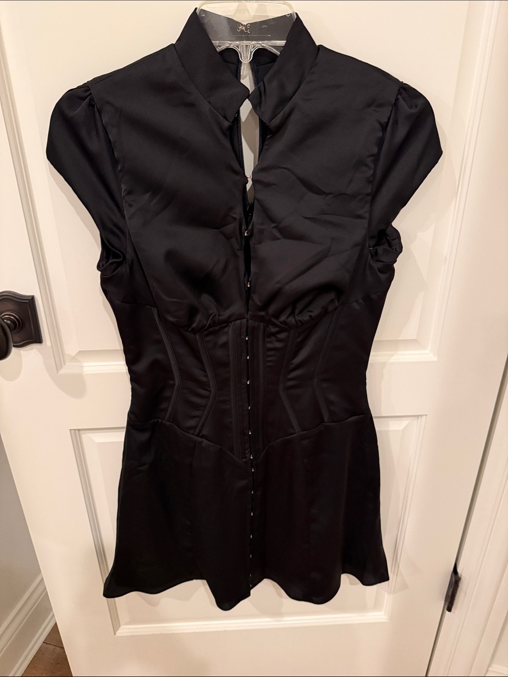 House of CB Black Satin Corset Mini Dress - Picture 3 of 3